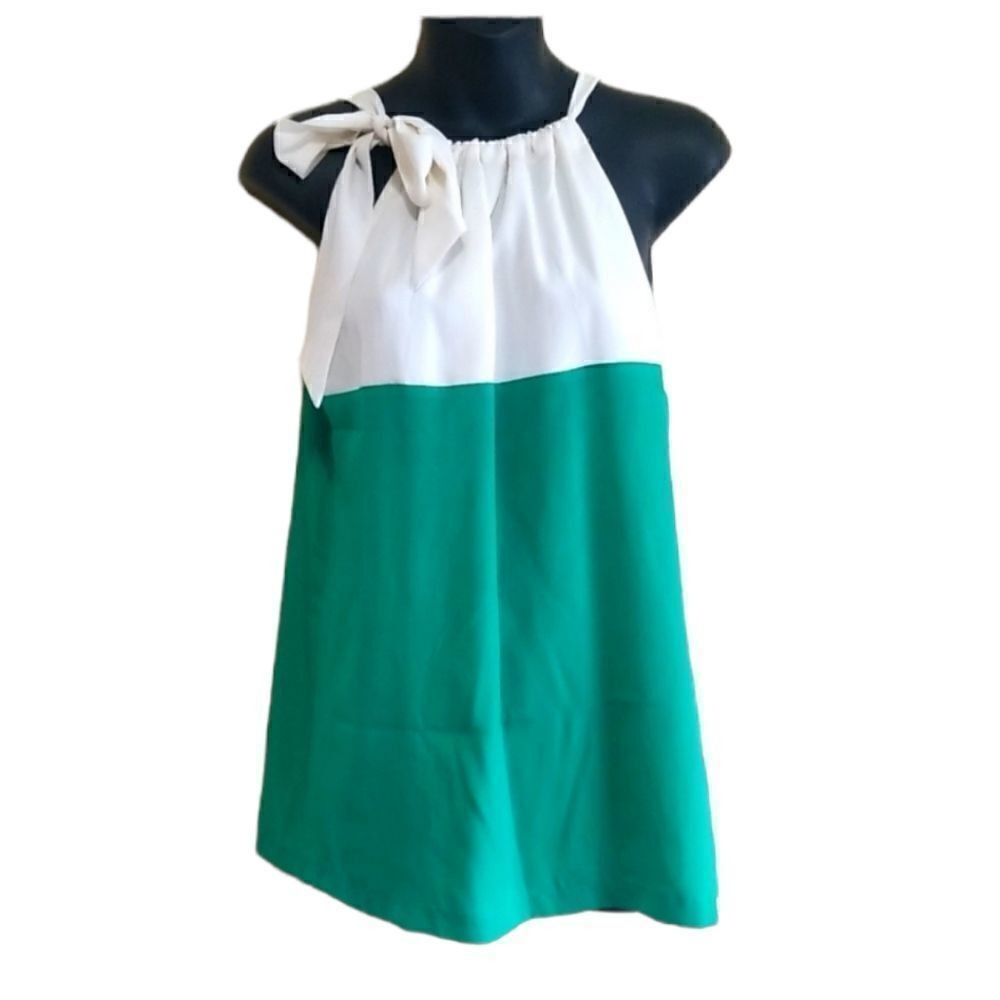 Allen B. by Allen Schwartz Women's Green Sleeveless Blouse XSMALL